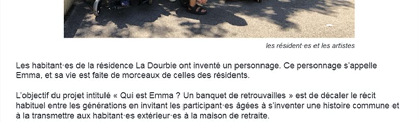 Invitation ouverte à tous le jeudi 6 juillet à 15h30 pour la restitution du projet artistique